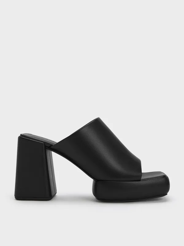 Charles & Keith - Lucile Block-Heel Platform Mules made by Charles & Keith