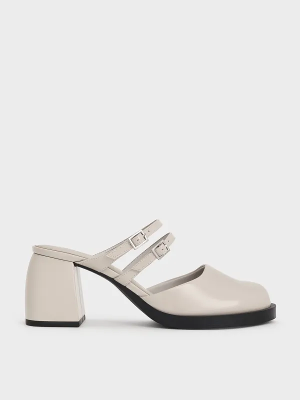 Charles & Keith - Double-Strap Platform Mules sold by Charles & Keith