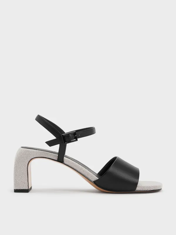 Charles & Keith - Two-Tone Ankle-Strap Heeled Sandals sold by Charles & Keith
