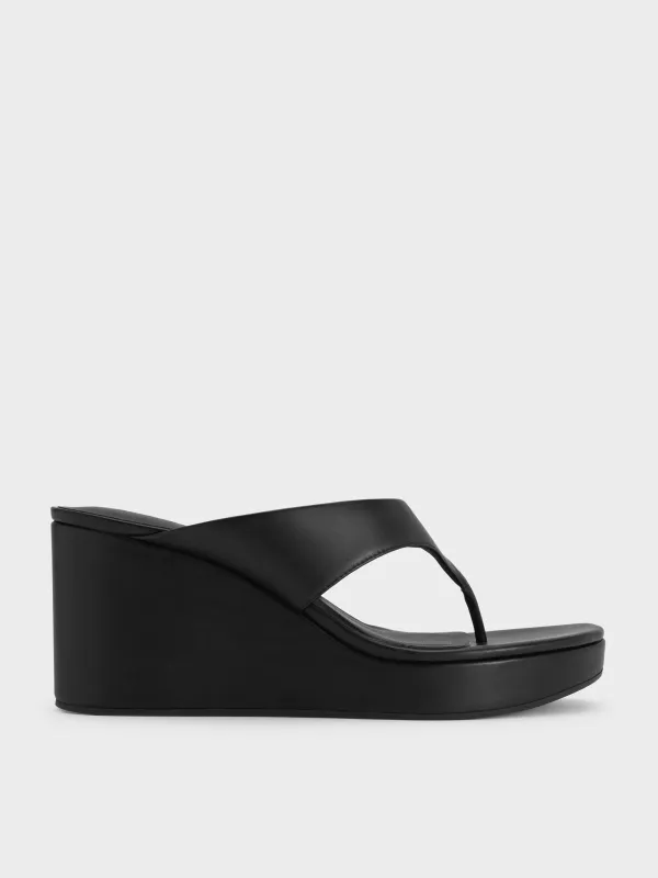 Charles & Keith - Thong Platform Wedges sold by Charles & Keith