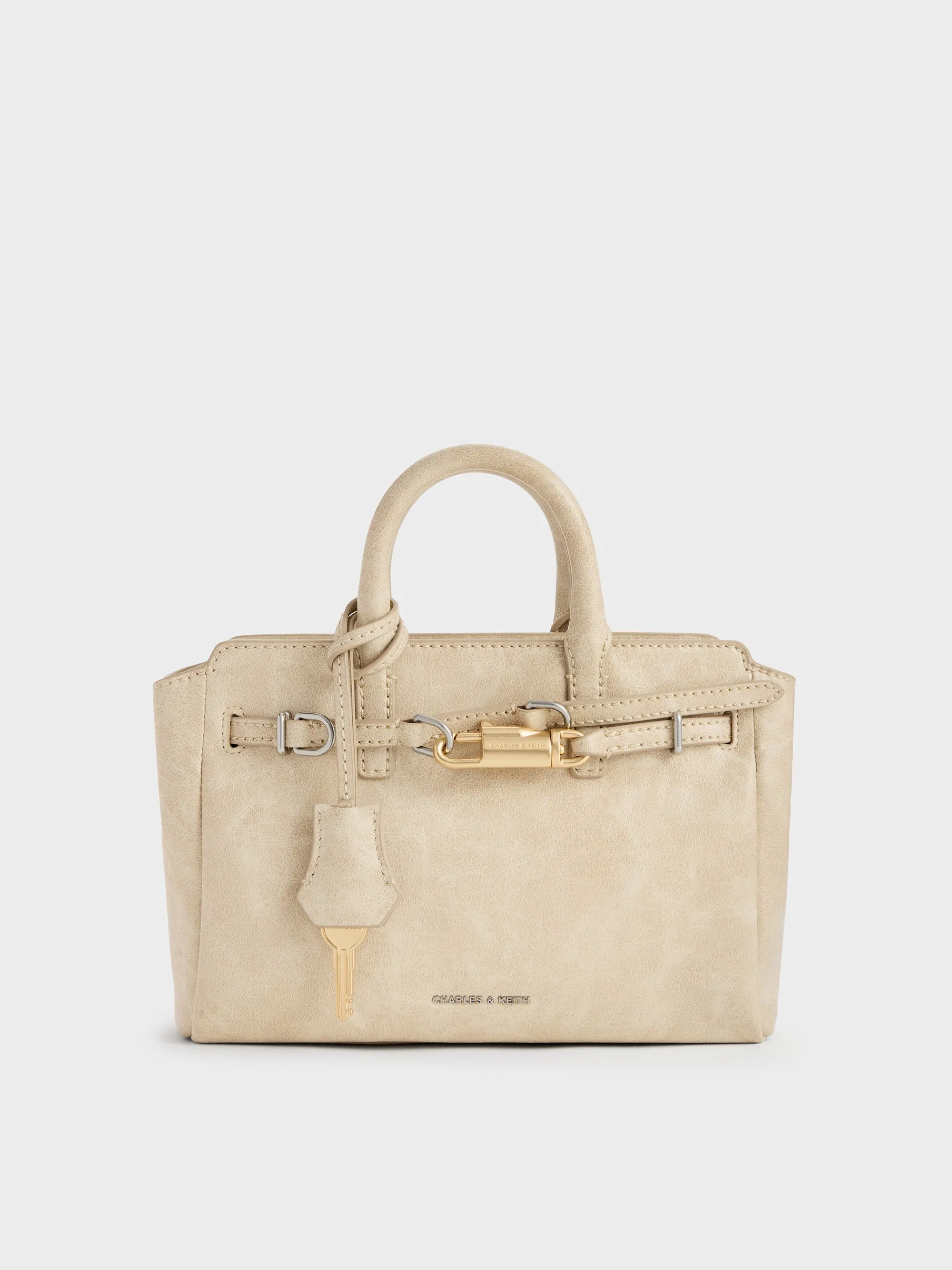 Charles & Keith - Mini Delfina Belted Tote Bag sold by Charles & Keith