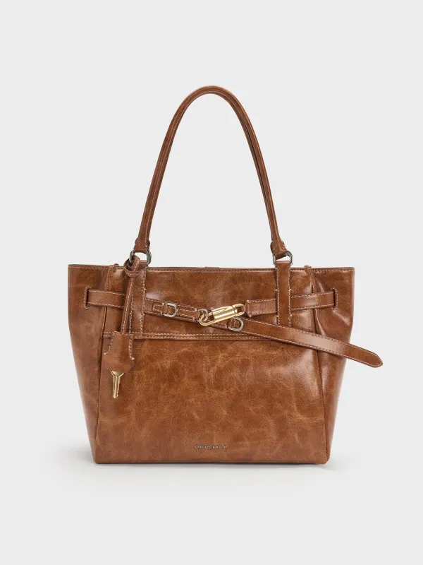 Charles & Keith - Delfina Belted Tote Bag sold by Charles & Keith