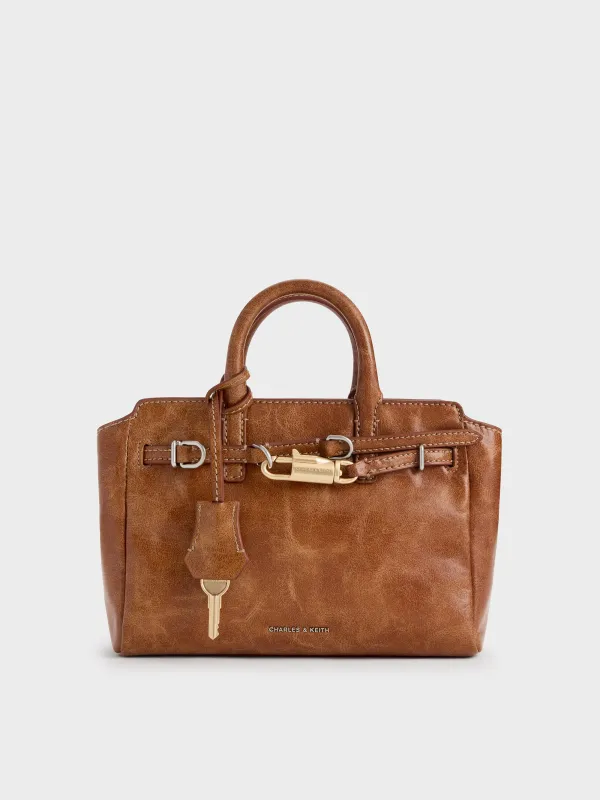 Charles & Keith - Mini Delfina Belted Tote Bag sold by Charles & Keith