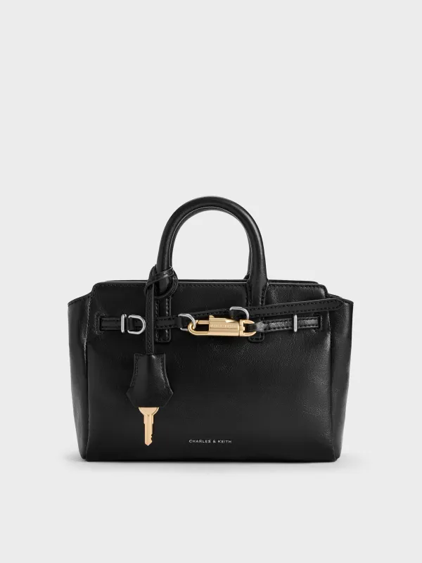 Charles & Keith - Mini Delfina Belted Tote Bag sold by Charles & Keith
