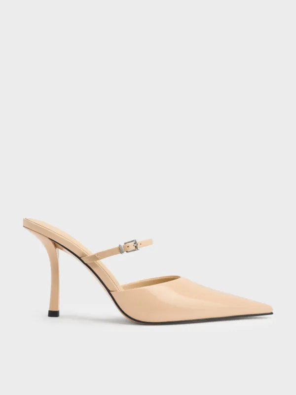 Charles & Keith - Tapered Square-Toe Heeled Mules sold by Charles & Keith