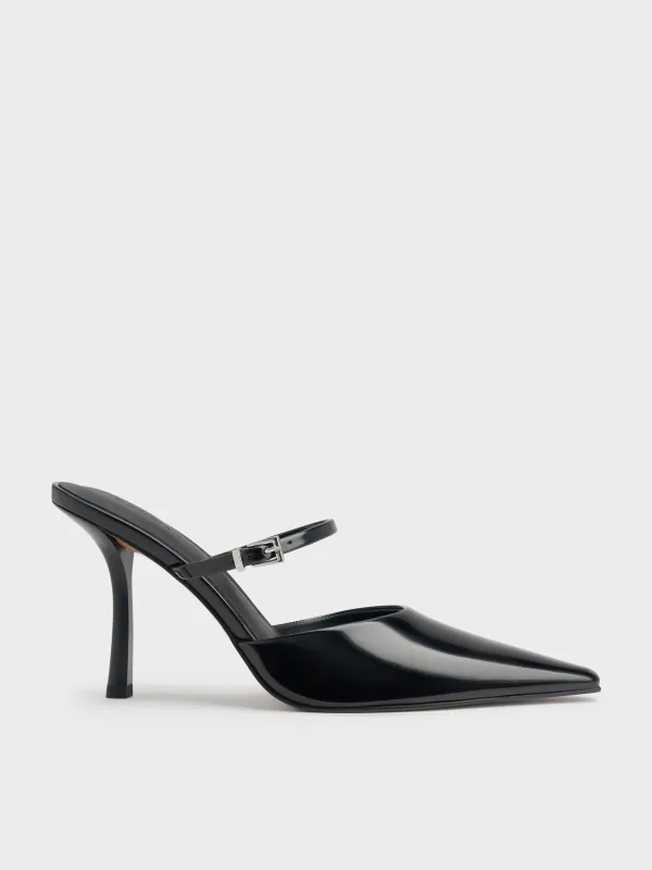 Charles & Keith - Tapered Square-Toe Heeled Mules sold by Charles & Keith