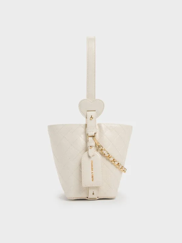 CHARLES & KEITH - Duo Quilted Chain Bucket Bag made by Charles & Keith