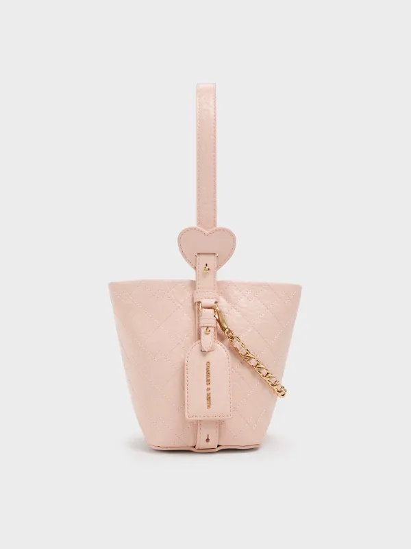 Charles & Keith - Duo Quilted Chain Bucket Bag made by Charles & Keith