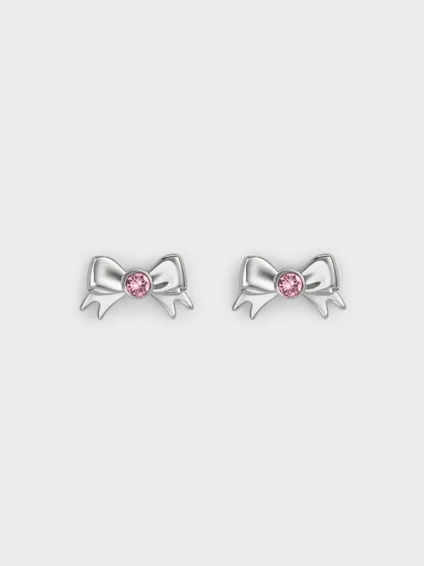 Charles & Keith - Paige Crystal-Bow Stud Earrings made by Charles & Keith
