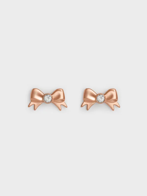 Charles & Keith - Paige Crystal-Bow Stud Earrings made by Charles & Keith