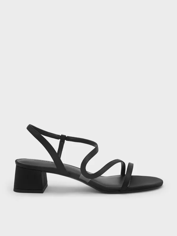 Charles & Keith - Arden Satin Wavy Slingback Sandals made by Charles & Keith