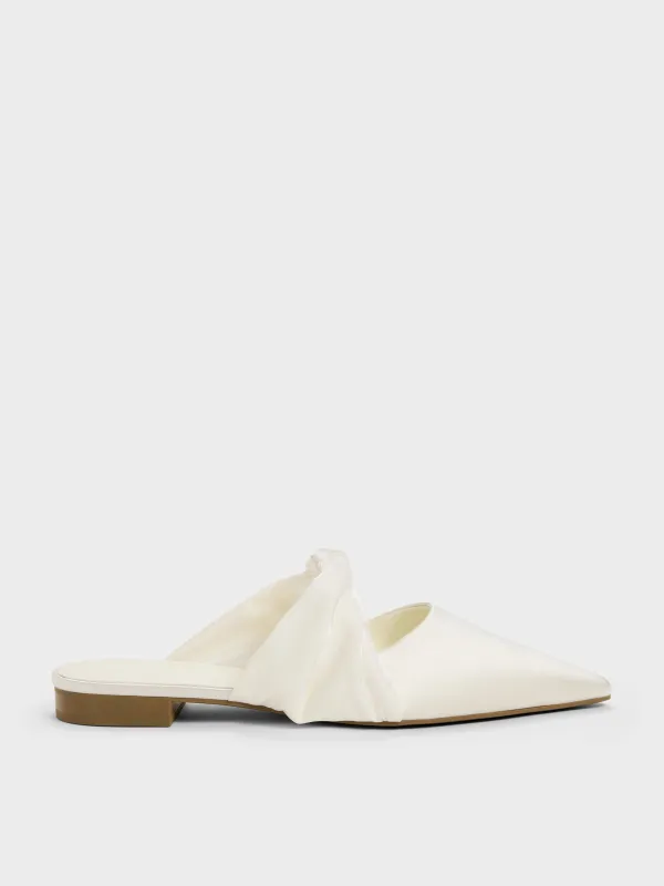 Charles & Keith - Satin Twisted-Strap Pointed Mules made by Charles & Keith