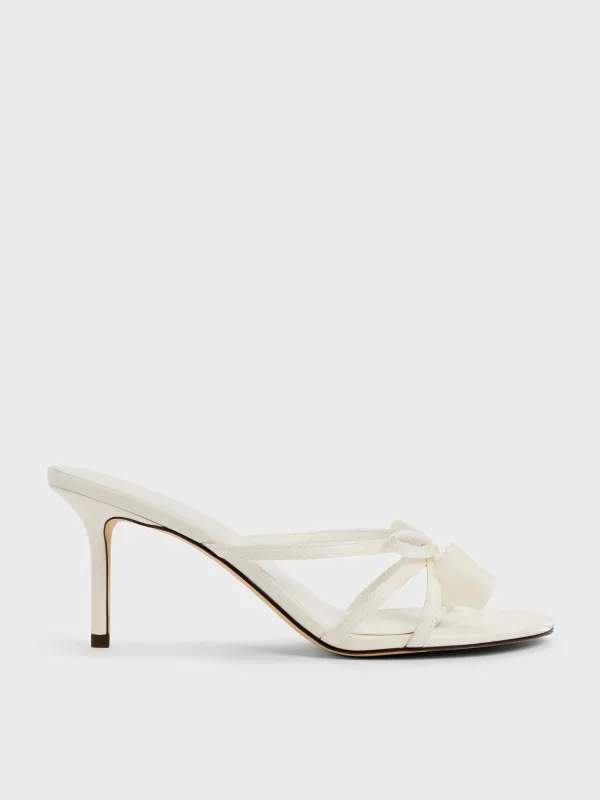 Charles & Keith - Bow Flower-Pearl Heeled Mules made by Charles & Keith