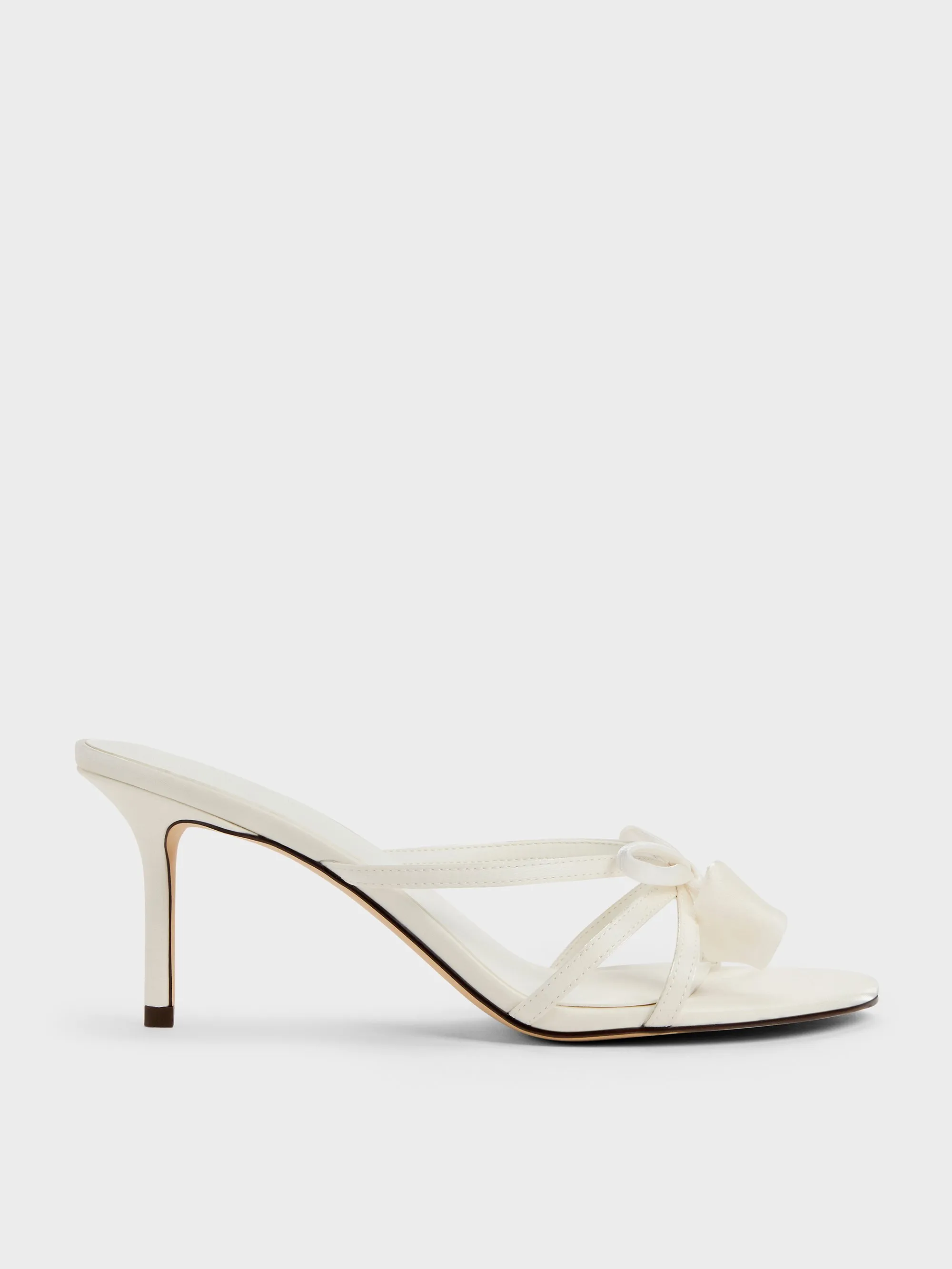 Charles & Keith - Bow Flower-Pearl Heeled Mules sold by Charles & Keith