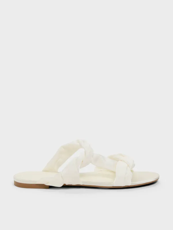 Charles & Keith - Ruched-Strap Slide Sandals made by Charles & Keith