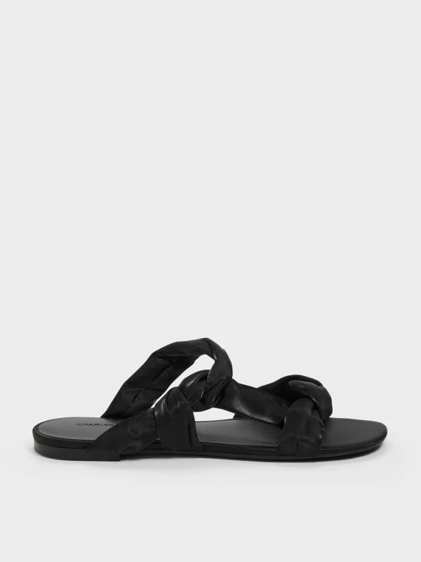 Charles & Keith - Ruched-Strap Slide Sandals made by Charles & Keith