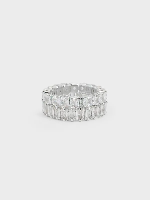 Charles & Keith - Crystal Double-Row Eternity Ring made by Charles & Keith