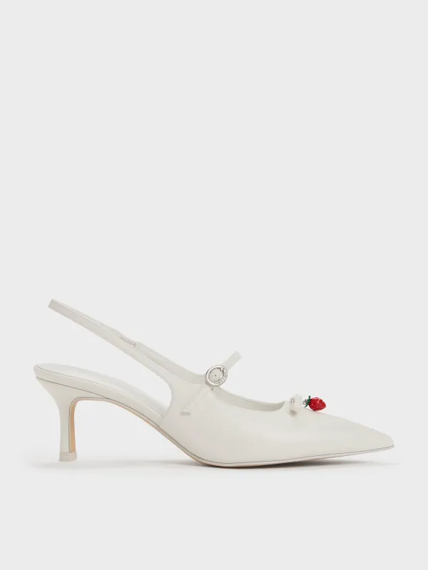 Charles & Keith - Sonali Strawberry Bow Slingback Pumps made by Charles & Keith