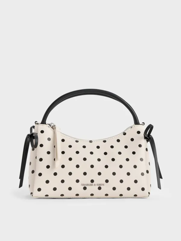 Charles & Keith - Hazel Polka-Dot Bow Top Handle Bag made by Charles & Keith