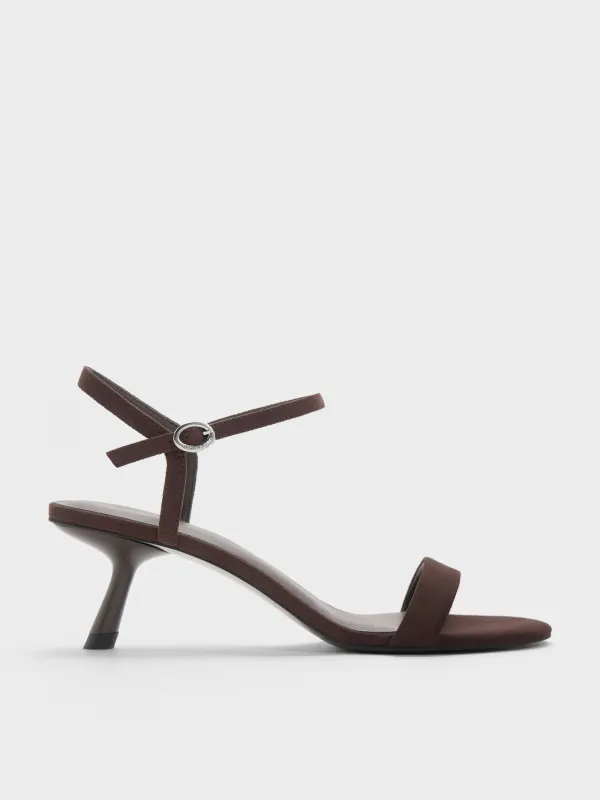 Charles & Keith - Faux Suede Slant-Heel Ankle-Strap Sandals made by Charles & Keith