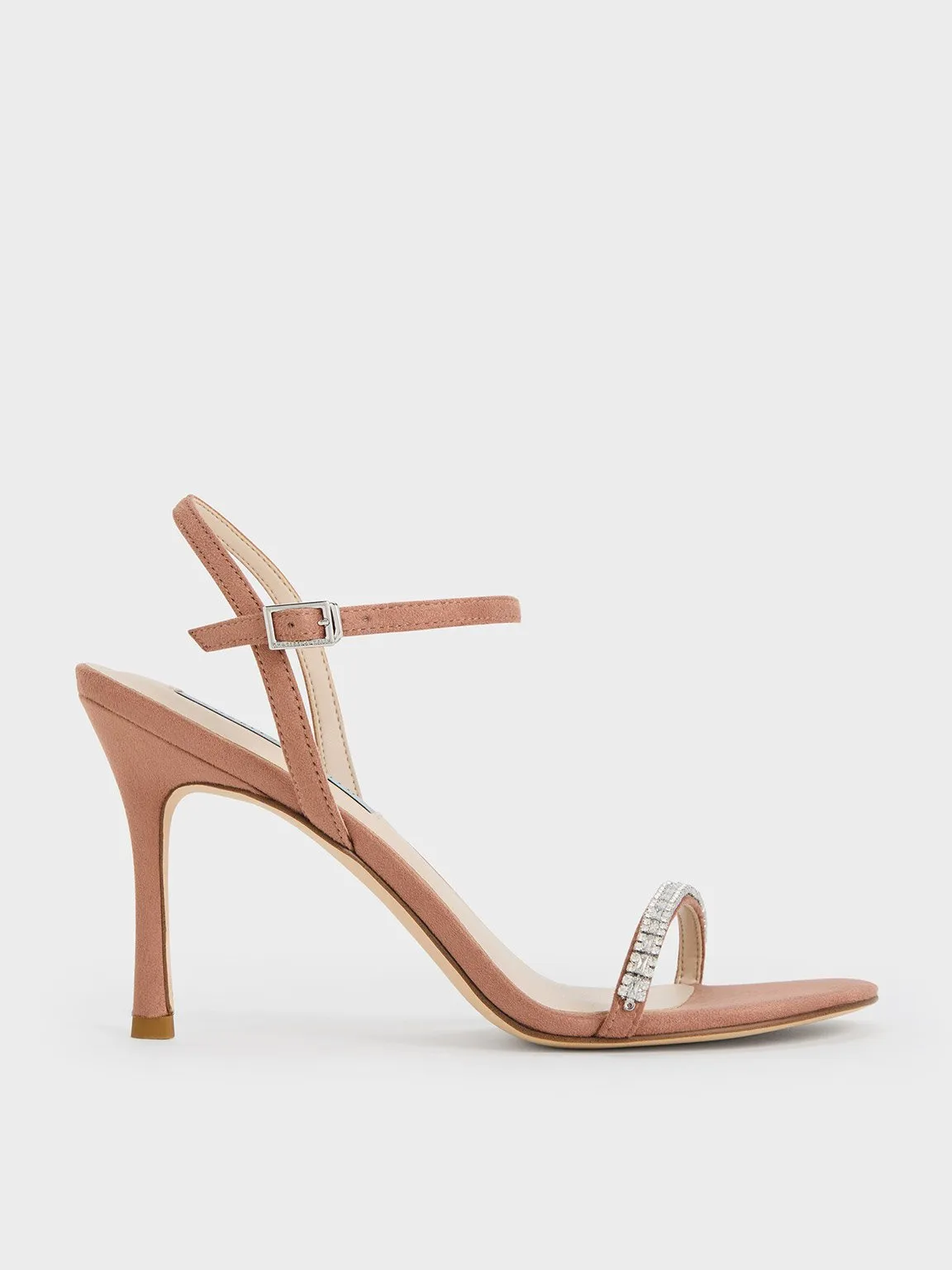 Charles & Keith - Ambrosia Textured Gem-Embellished Ankle-Strap Pumps sold by Charles & Keith