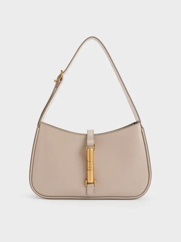 Charles & Keith - Cesia Metallic-Accent Shoulder Bag made by Charles & Keith