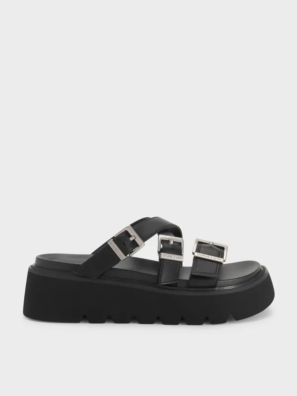 Charles & Keith - Laine Buckled Flatform Sandals made by Charles & Keith