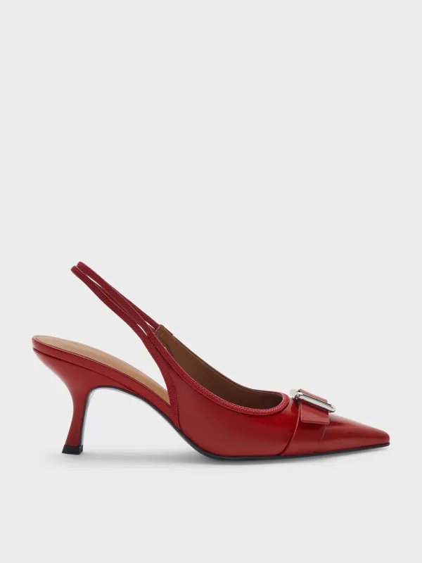 Charles & Keith - Anita Buckled Pointed Slingback Pumps made by Charles & Keith