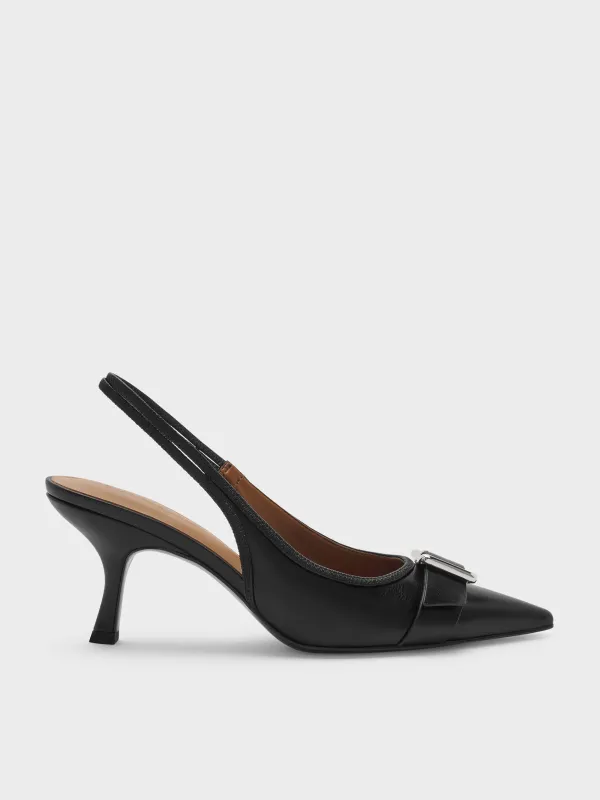 Charles & Keith - Anita Buckled Pointed Slingback Pumps made by Charles & Keith