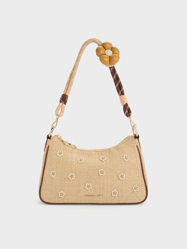Charles & Keith - Philomena Raffia Flower Crossbody Bag made by Charles & Keith