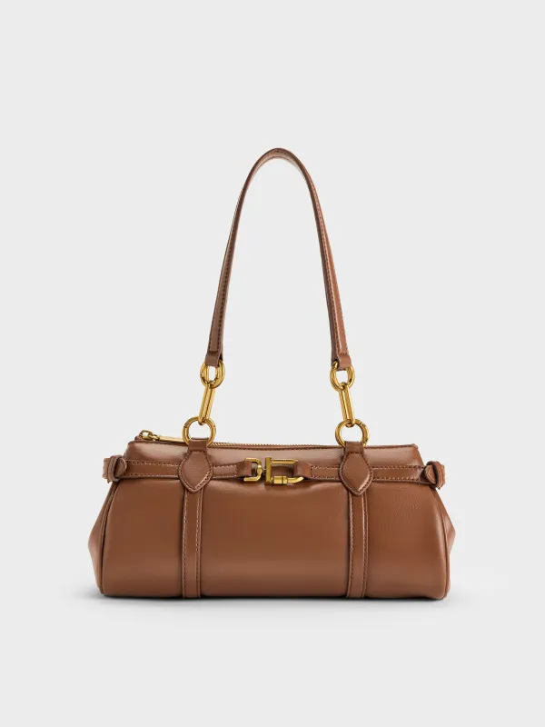 Charles & Keith - Gwynne Metallic-Accent Elongated Shoulder Bag made by Charles & Keith