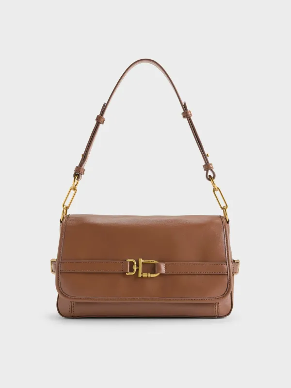 Charles & Keith - Gwynne Metallic-Buckle Belted Shoulder Bag made by Charles & Keith