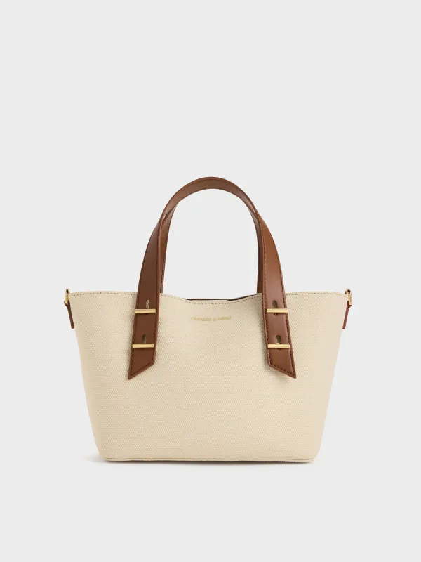 Charles & Keith - Mini Shania Canvas Tote Bag made by Charles & Keith