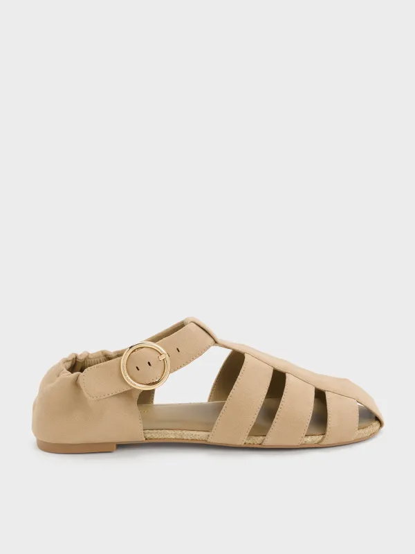 Charles & Keith - Faux Suede Caged Flat Espadrilles made by Charles & Keith