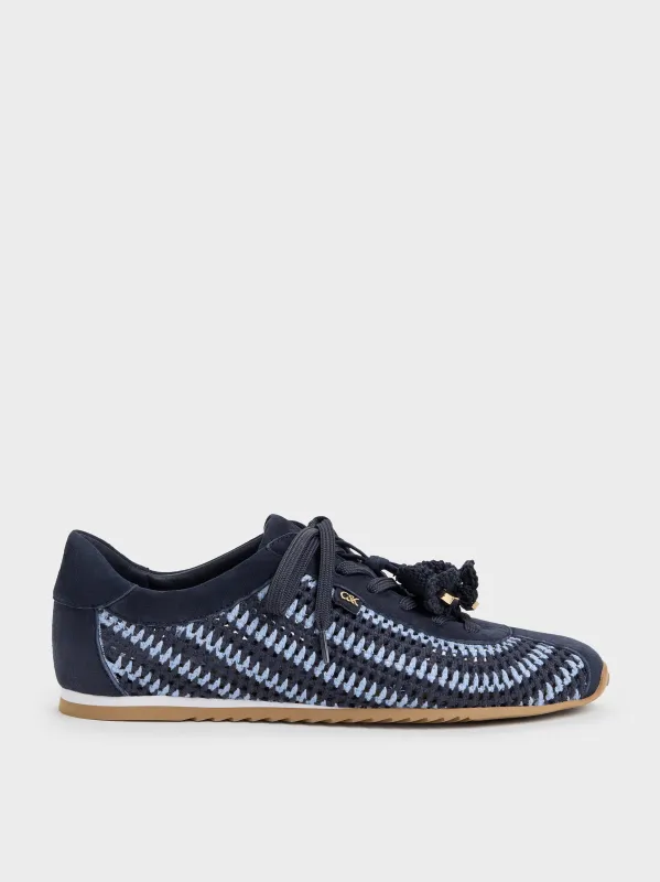 Charles & Keith - Jace Crochet & Suede Flower Sneakers made by Charles & Keith