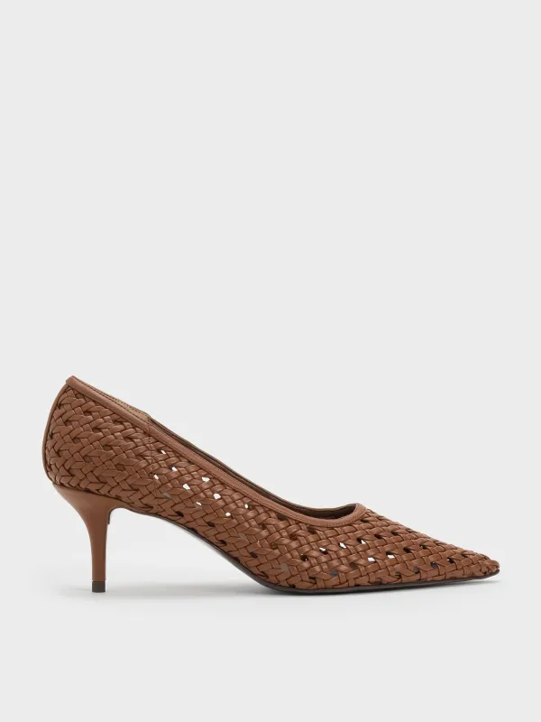 CHARLES & KEITH - Woven Pointed Stiletto Pumps made by Charles & Keith