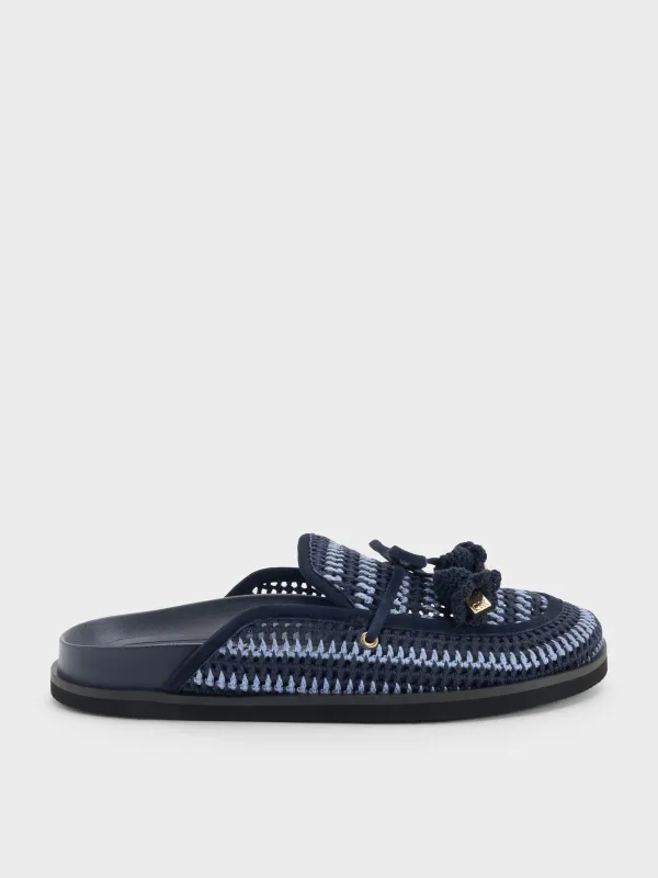 Charles & Keith - Crochet & Suede Flower Mules made by Charles & Keith
