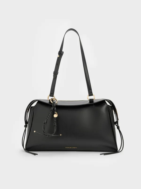 Charles & Keith - Haylen Braided-Charm Shoulder Bag made by Charles & Keith