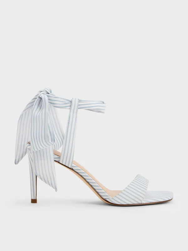 Charles & Keith - Eliana Striped Tie-Around Heels made by Charles & Keith