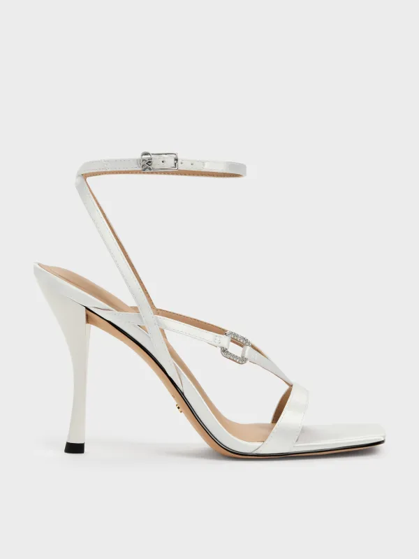 Charles & Keith - Crystal-Buckle Ankle-Strap Heels made by Charles & Keith