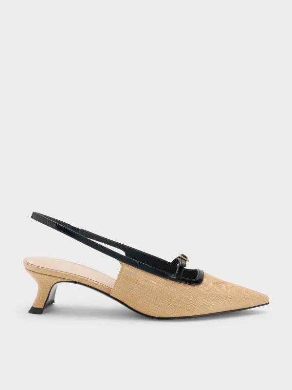 Charles & Keith - Woven Buckle-Strap Slingback Pumps made by Charles & Keith