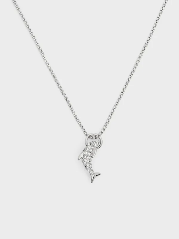 Charles & Keith - Delfina Crystal-Dolphin Pendant Necklace made by Charles & Keith