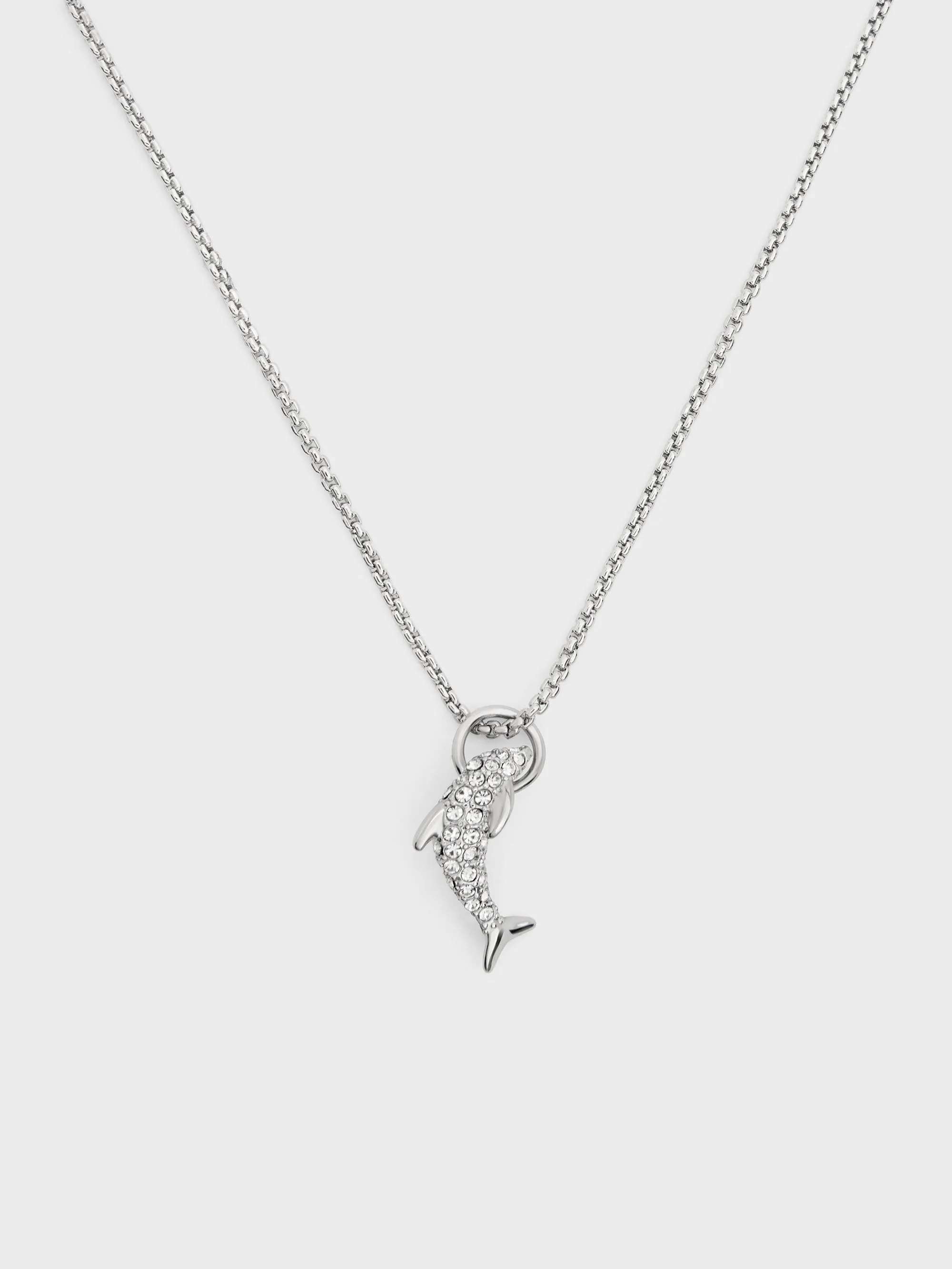 CHARLES & KEITH - Delfina Crystal-Dolphin Pendant Necklace sold by Charles & Keith