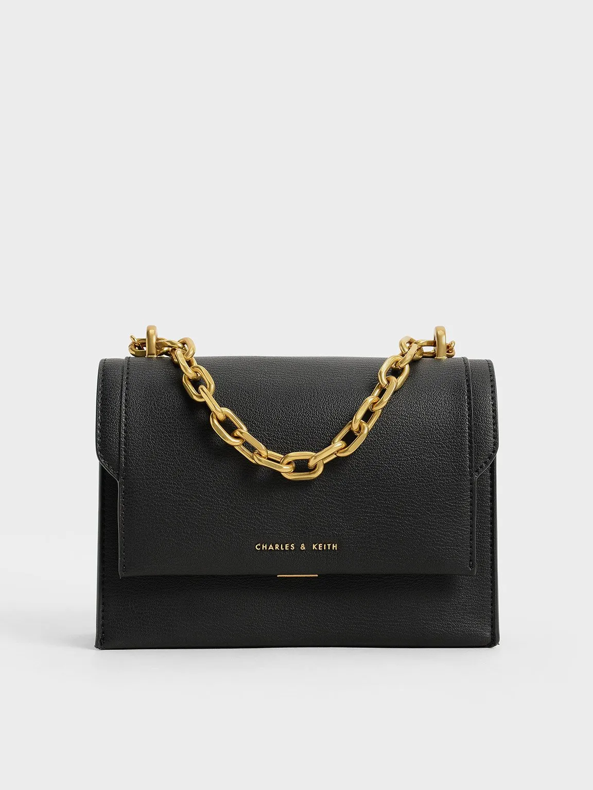 Charles & Keith - Front Flap Chain Handle Crossbody Bag sold by Charles & Keith
