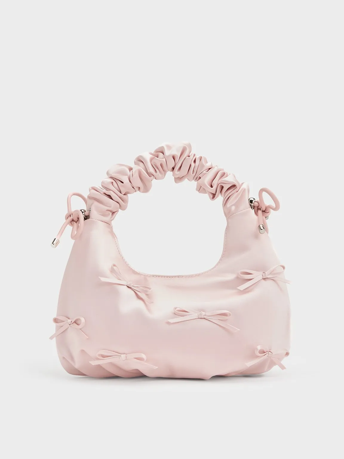 Charles & Keith - Satin Bow Ruched-Handle Bag sold by Charles & Keith