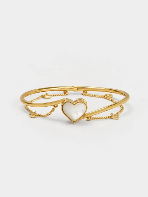 Charles & Keith - Annalise Heart Stone Chain-Link Bracelet made by Charles & Keith