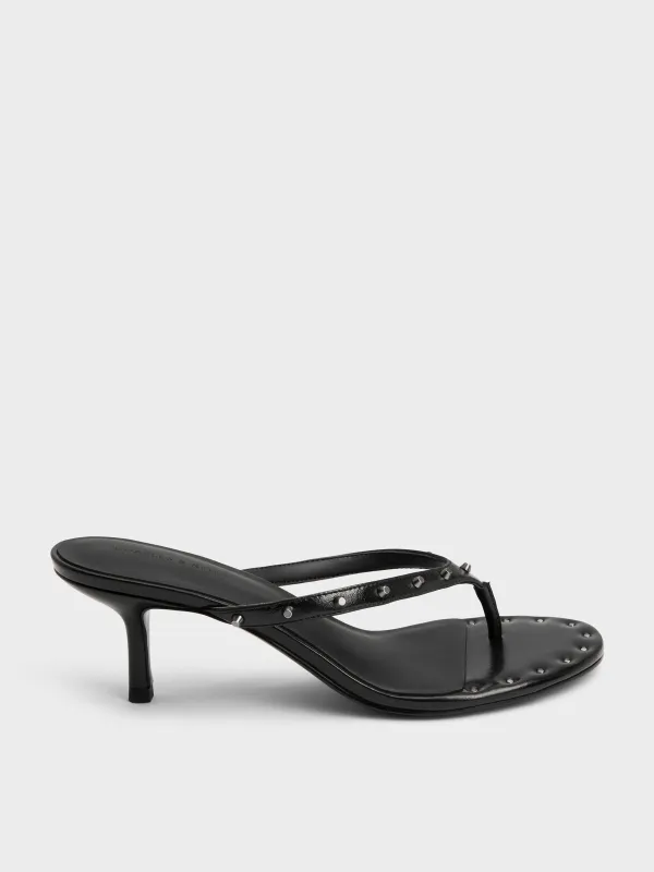Charles & Keith - Briella Studded Heeled Thong Sandals made by Charles & Keith