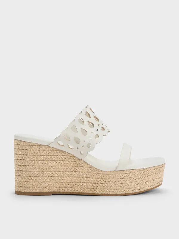 CHARLES & KEITH - Cut-Out Espadrille Wedges made by Charles & Keith