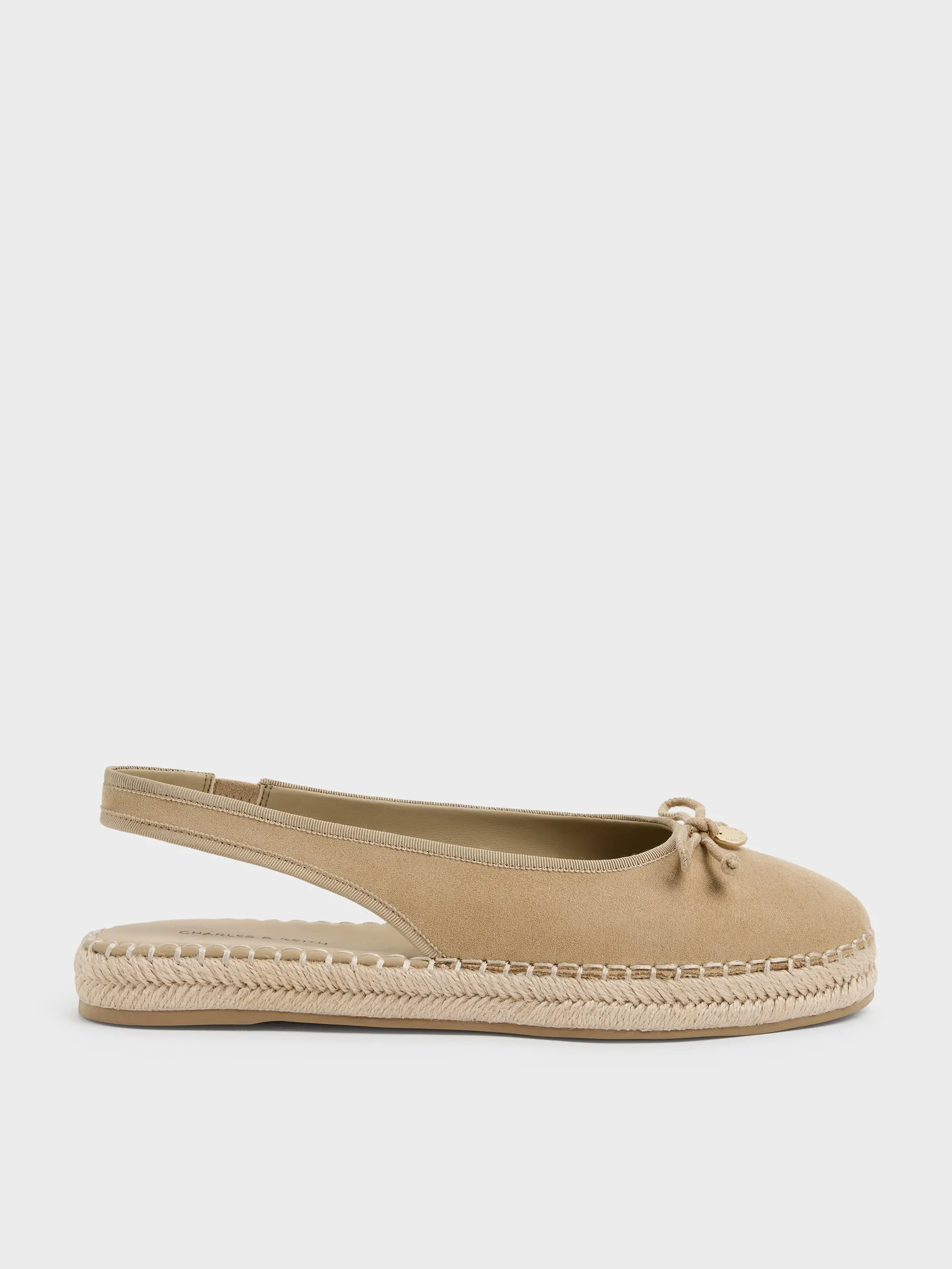 CHARLES & KEITH - Faux Suede Bow Slingback Espadrilles sold by Charles & Keith