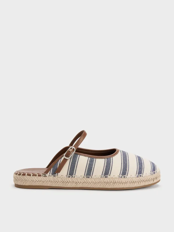Charles & Keith - Striped Mary Jane Espadrille Mules made by Charles & Keith